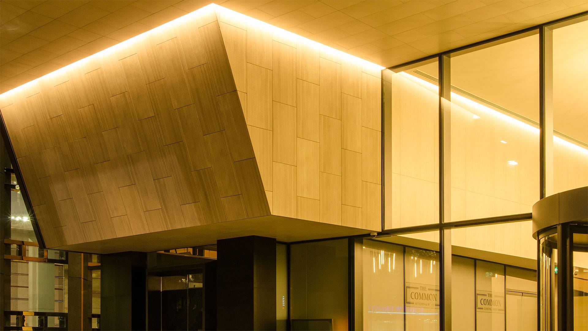 Primo X2 LED strip in application, installed throughout the lobby at 570 Bourke Street.