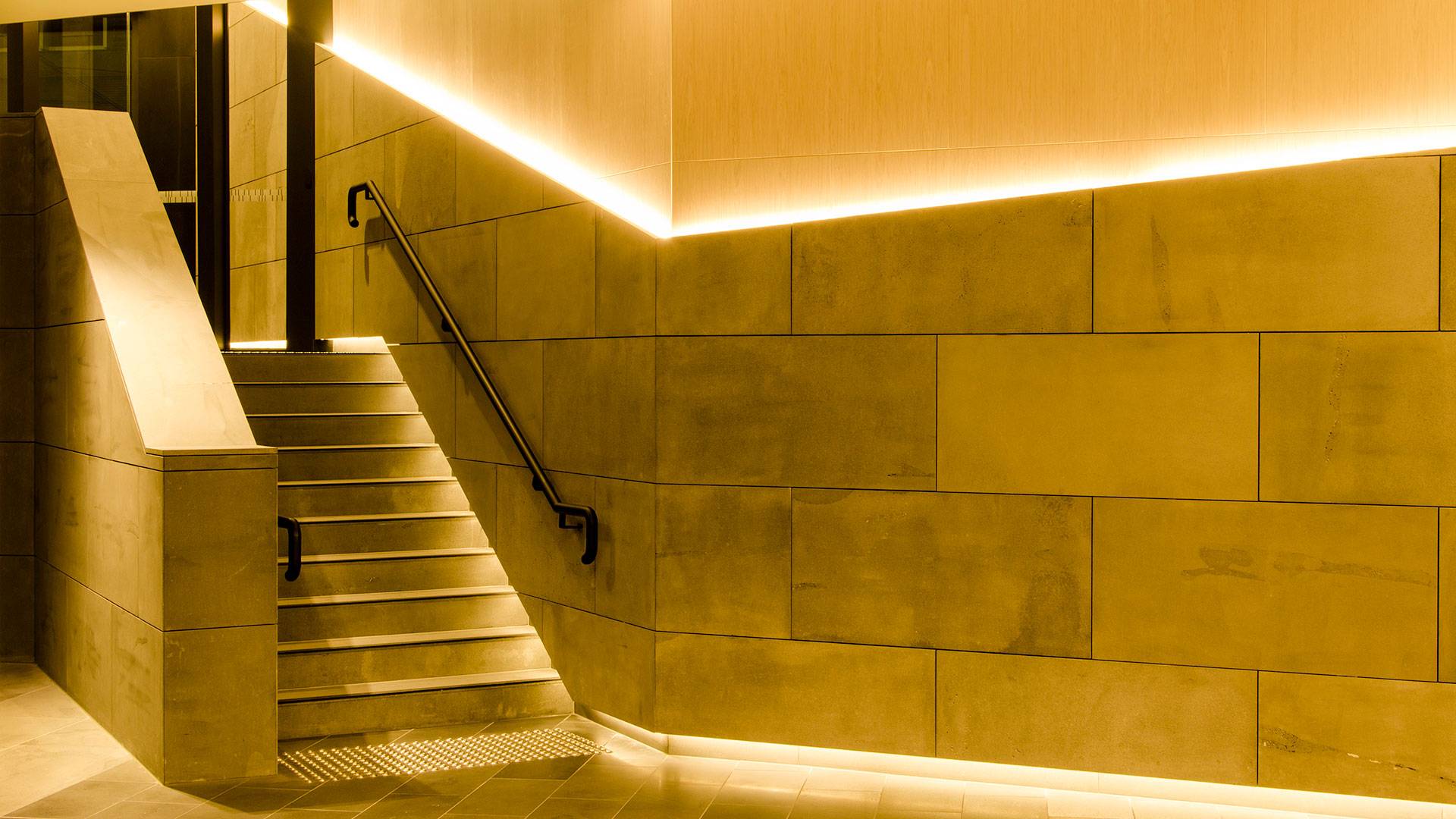 Primo X2 LED strip in application, installed throughout the lobby at 570 Bourke Street.