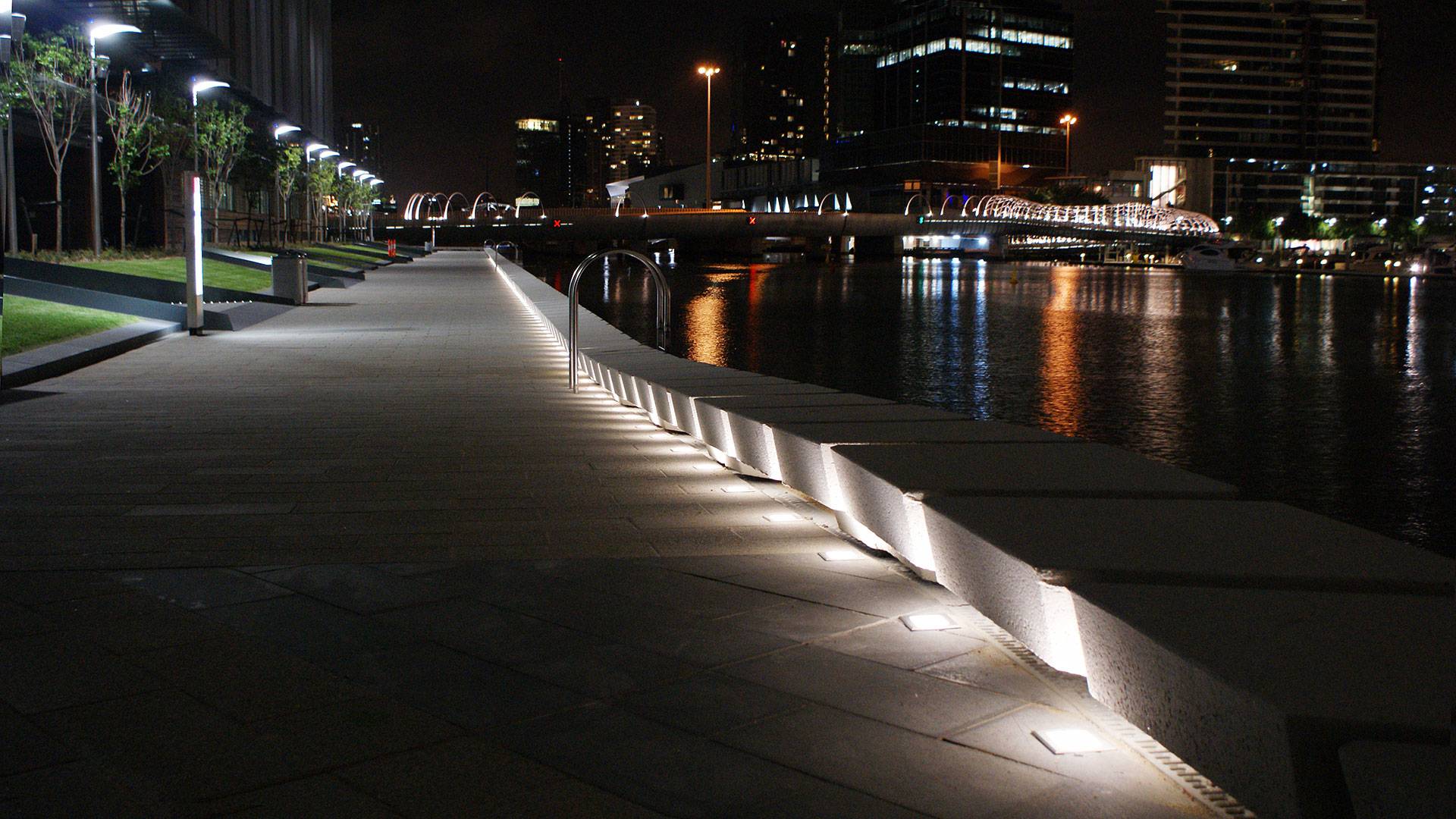 Inground luminaires were custom fabricated specifically to suit the application requirements. These products provide sufficient illumination and ambient lighting to the circulation areas. 