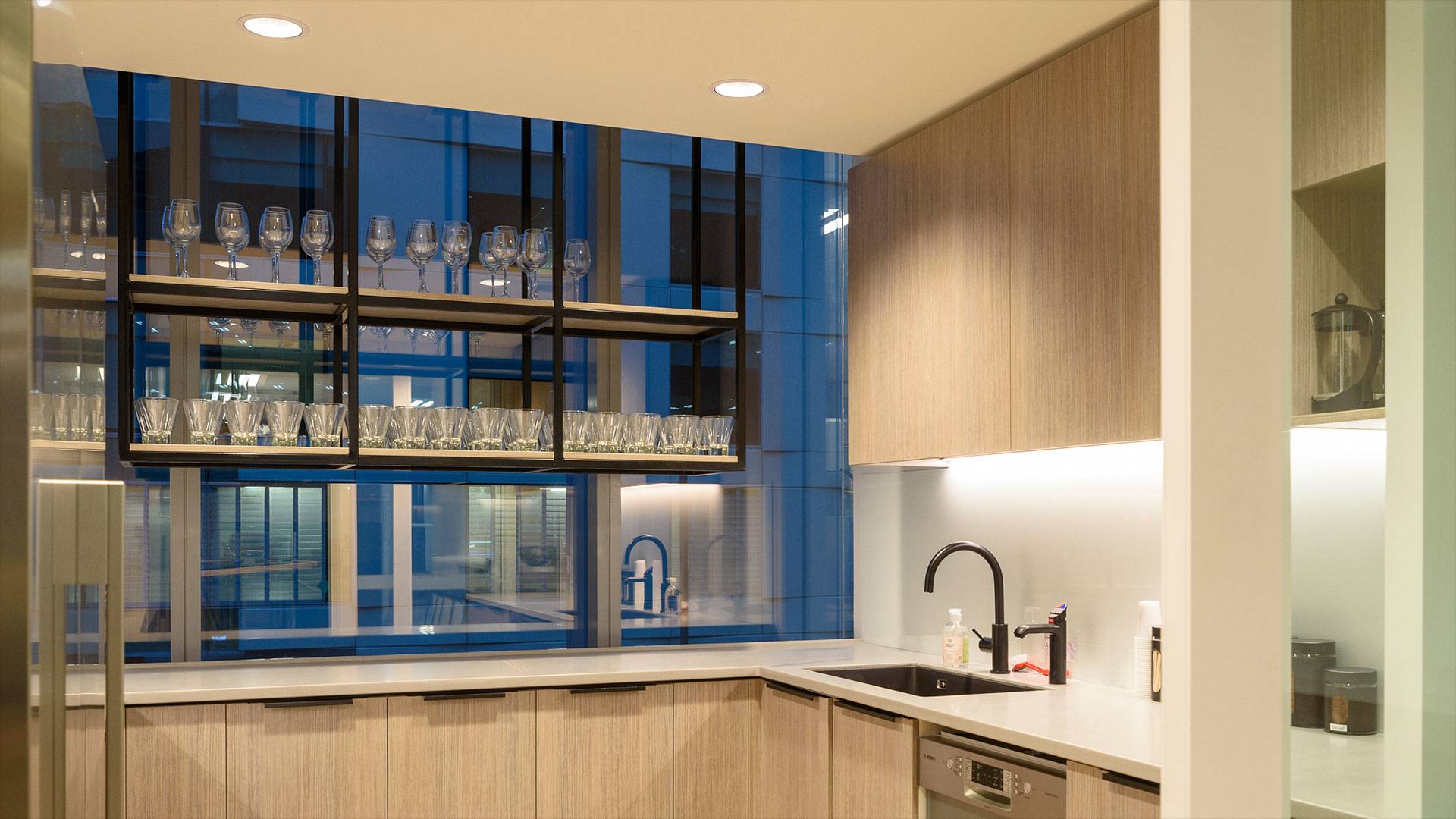 Primo CC illuminates the curved coves and Multo is used in all the joinery throughout.