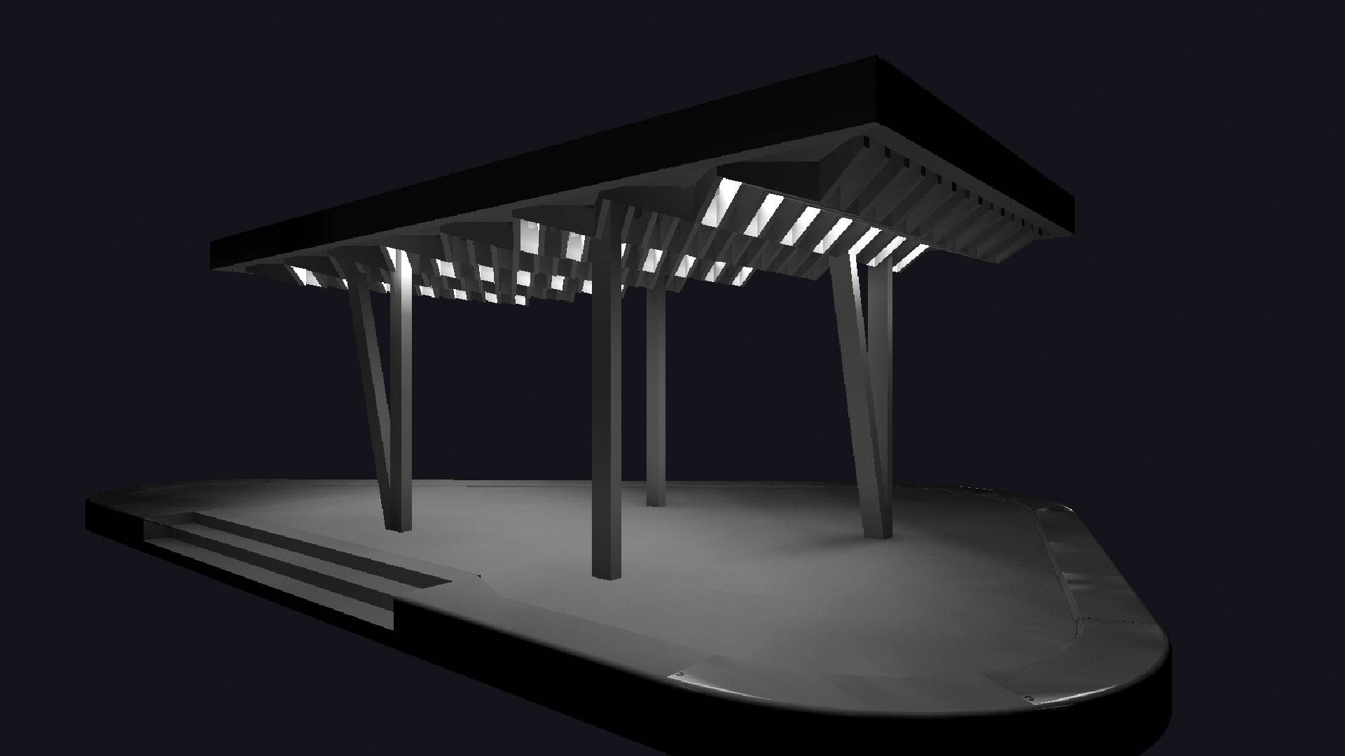 3D Lighting design concept for Burwood Brickworks Pavilions