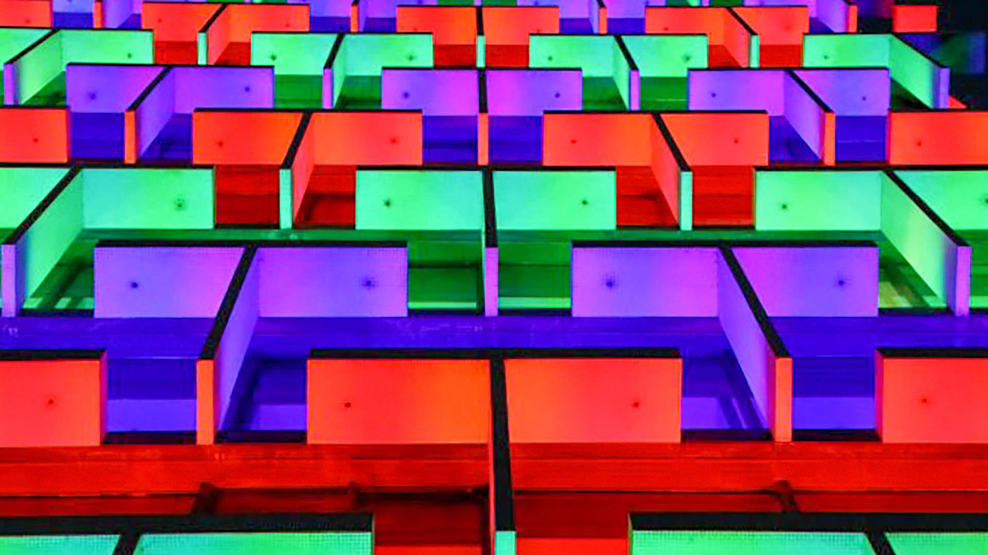 The heritage features of the building have been illuminated using Latitude IP luminaires complete with two pixels per fitting to further improve the resolution of animations and public shows.