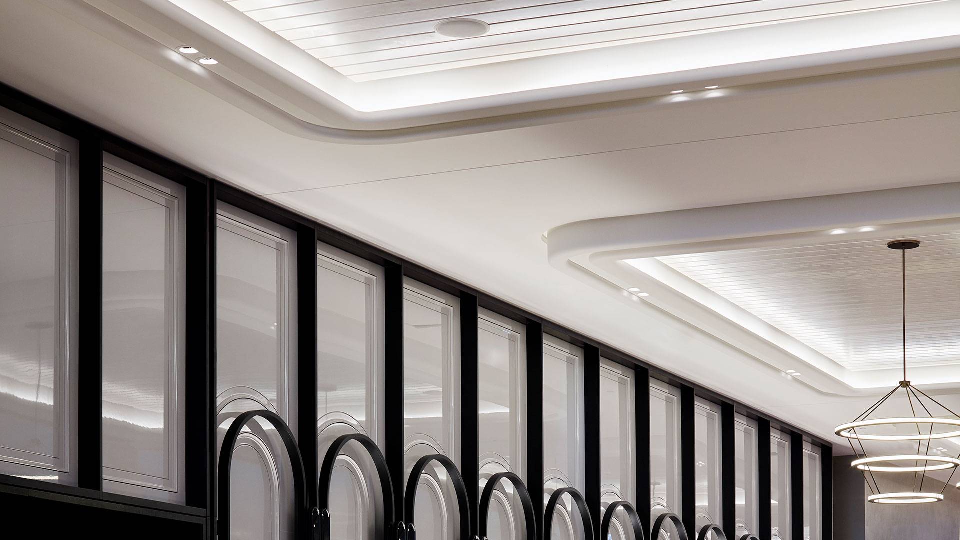 Aris LED linear floodlight in application, installed in Crown Casino in Perth. Architectural LED lighting