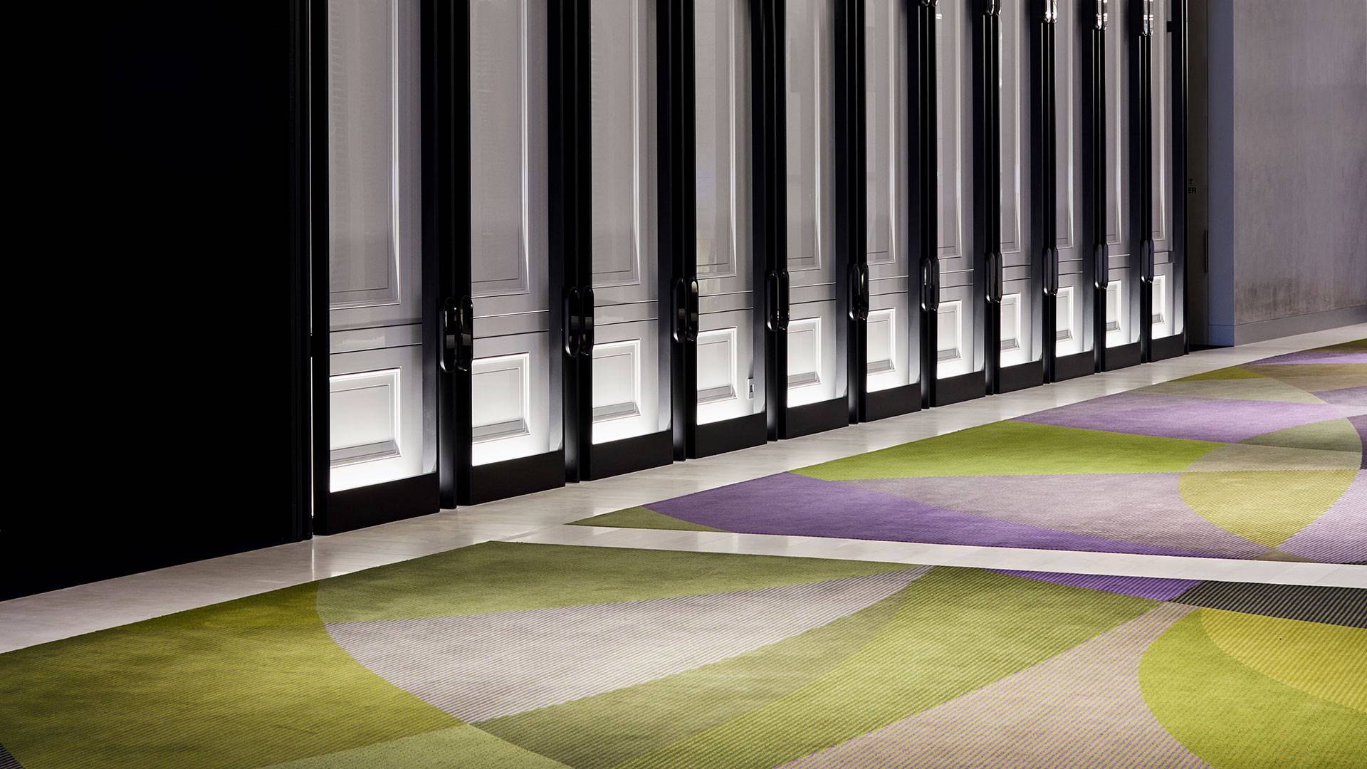 Aris LED linear floodlight in application, installed in Crown Casino in Perth. Architectural LED lighting.