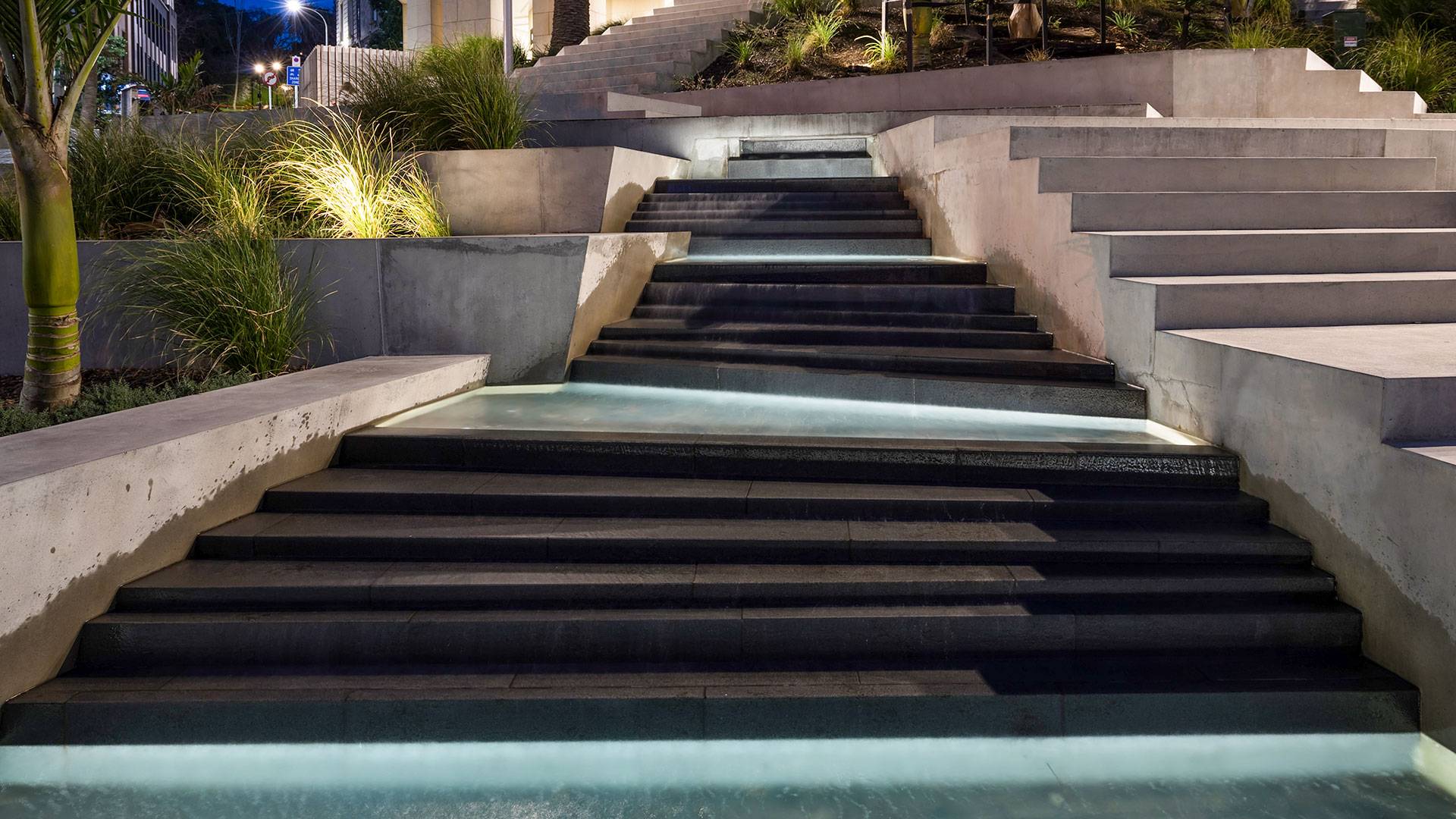 Freyberg Place, Auckland features Multo with an IP68 rating.