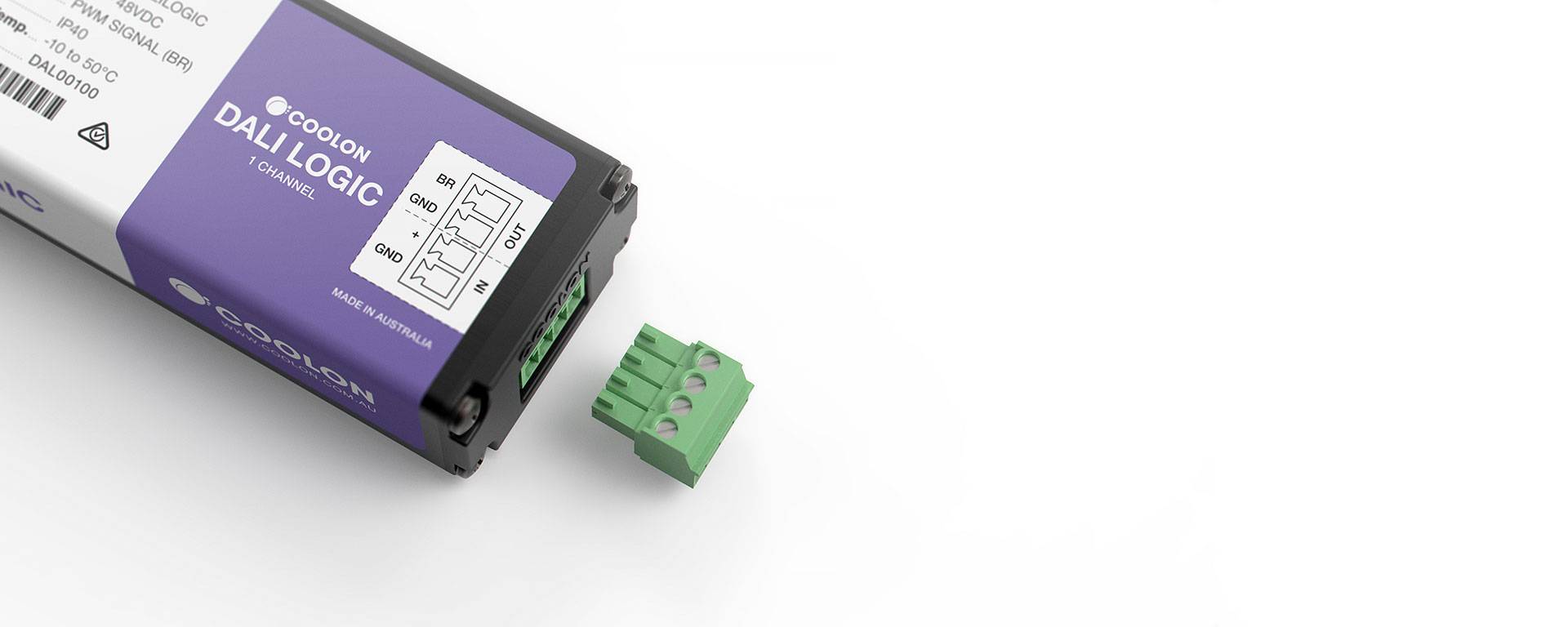Turn suitable LED luminaires into dimmable fittings via DALI control. Compact yet highly capable, DALI Logic will control suitable luminaires from 1 – 100% range.