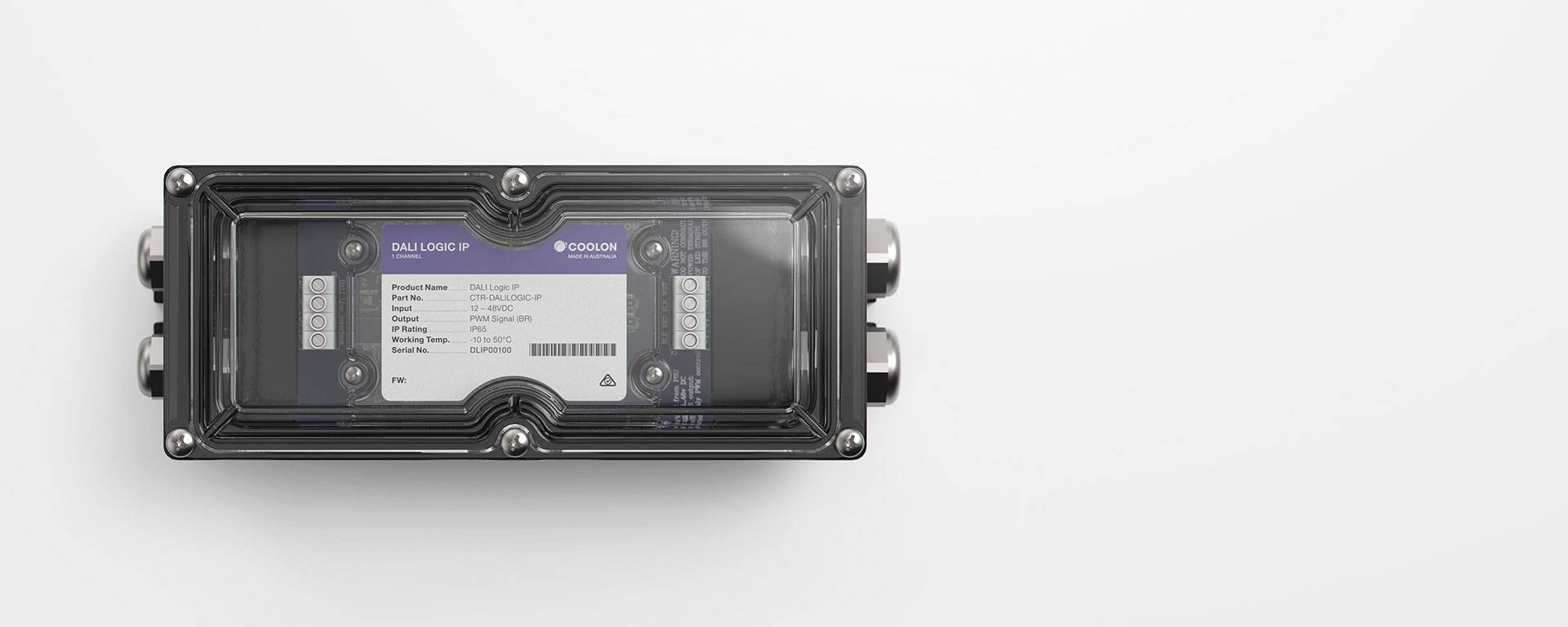 The DALI Logic IP driver is designed to suit outdoor DALI controlled LED installations, featuring a robust housing design, suitable for inclement weather.