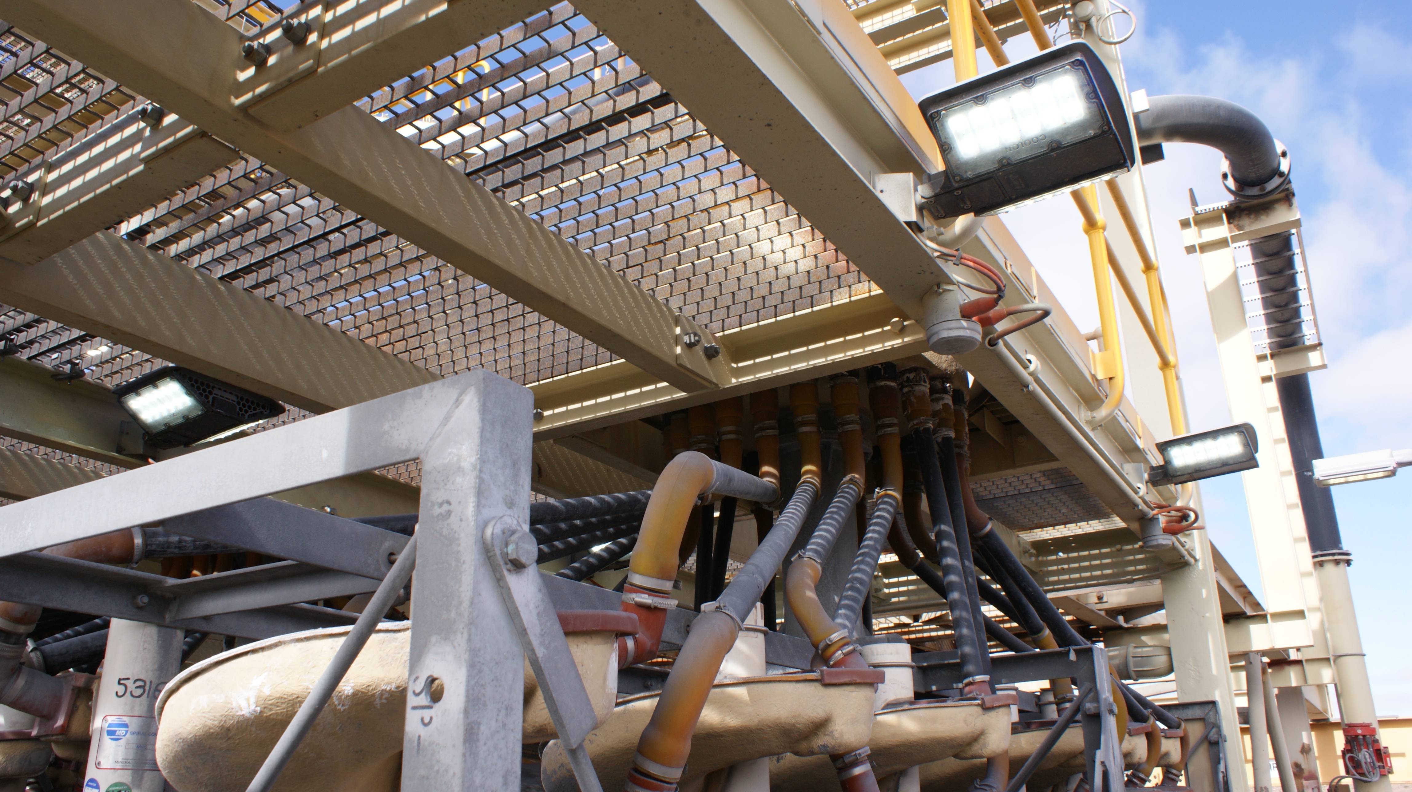 Range of Coolon luminaires on an industrial site in Kalgoorlie.