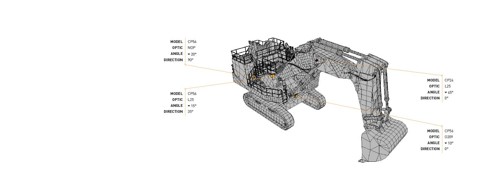 This Lighting Design Simulation Report highlights how the light output of a Hitachi EX2500 / EX2600 mining crawler excavator can be drastically improved with a CP56 LED Floodlight.