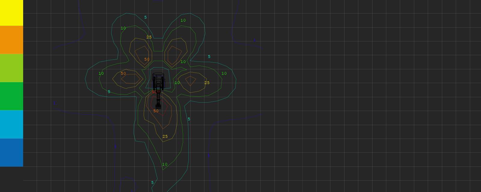 In this Lighting Design Simulation Report,  observe how the CP24 LED Floodlight transforms the light output of a Komatsu PC2000 hydraulic excavator
