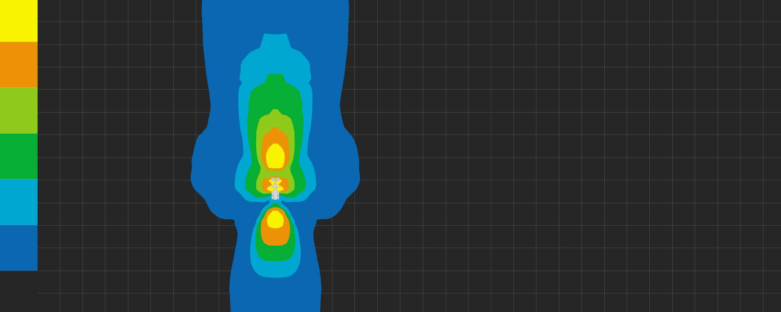 This Lighting Design Simulation Report shows how Coolon CP9 LED Floodlight improves the light output of a Komatsu GD825A motor grader.
