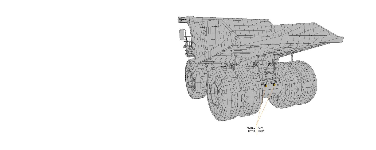 This Lighting Design Simulation Report made by Coolon illustrates how the CP9 LED Floodlight improves the light output of a Liebherr T282B mining truck.