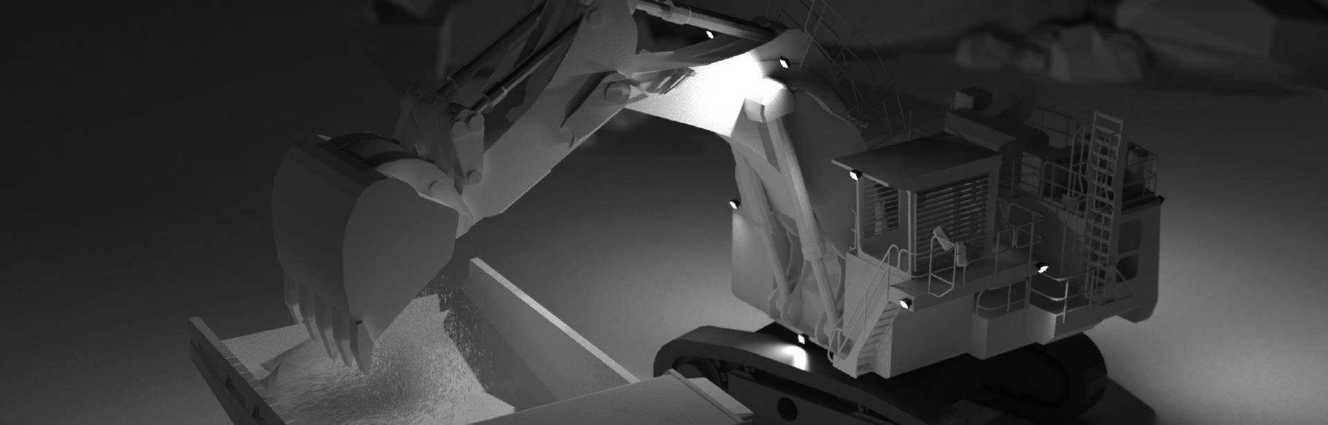 This Lighting Design Simulation Report was made by Coolon to highlight how CP24 LED Floodlight improves the light output of a Liebherr R9400 mining excavator