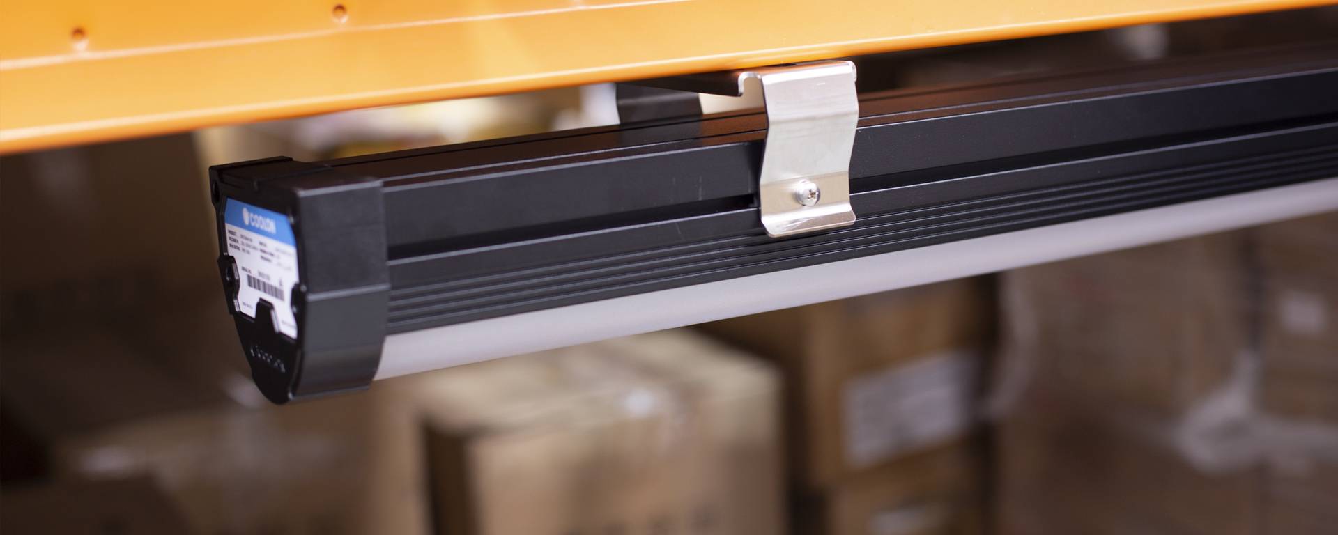 BNS - LED Batten Light for mining and industrial applications, close up on installation.