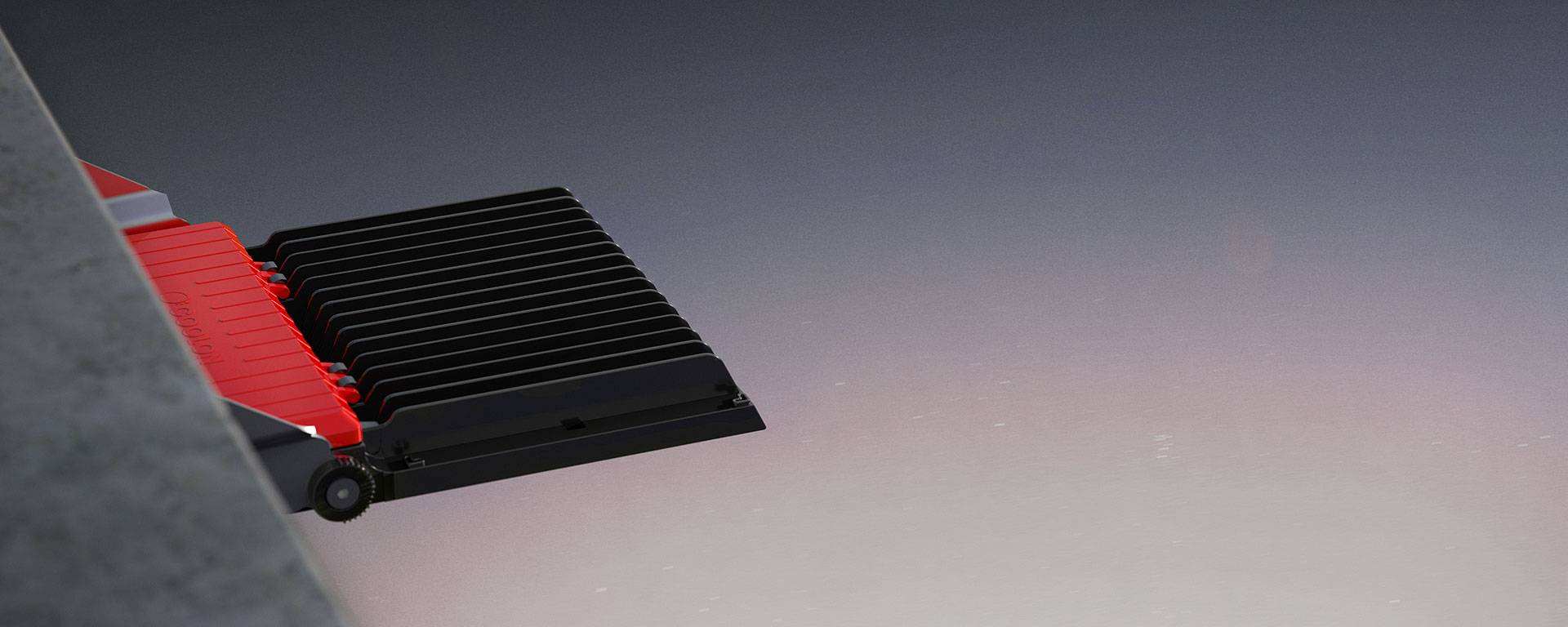 Butch LED mining Floodlight in application, installed on a mining/industrial site, view from the back