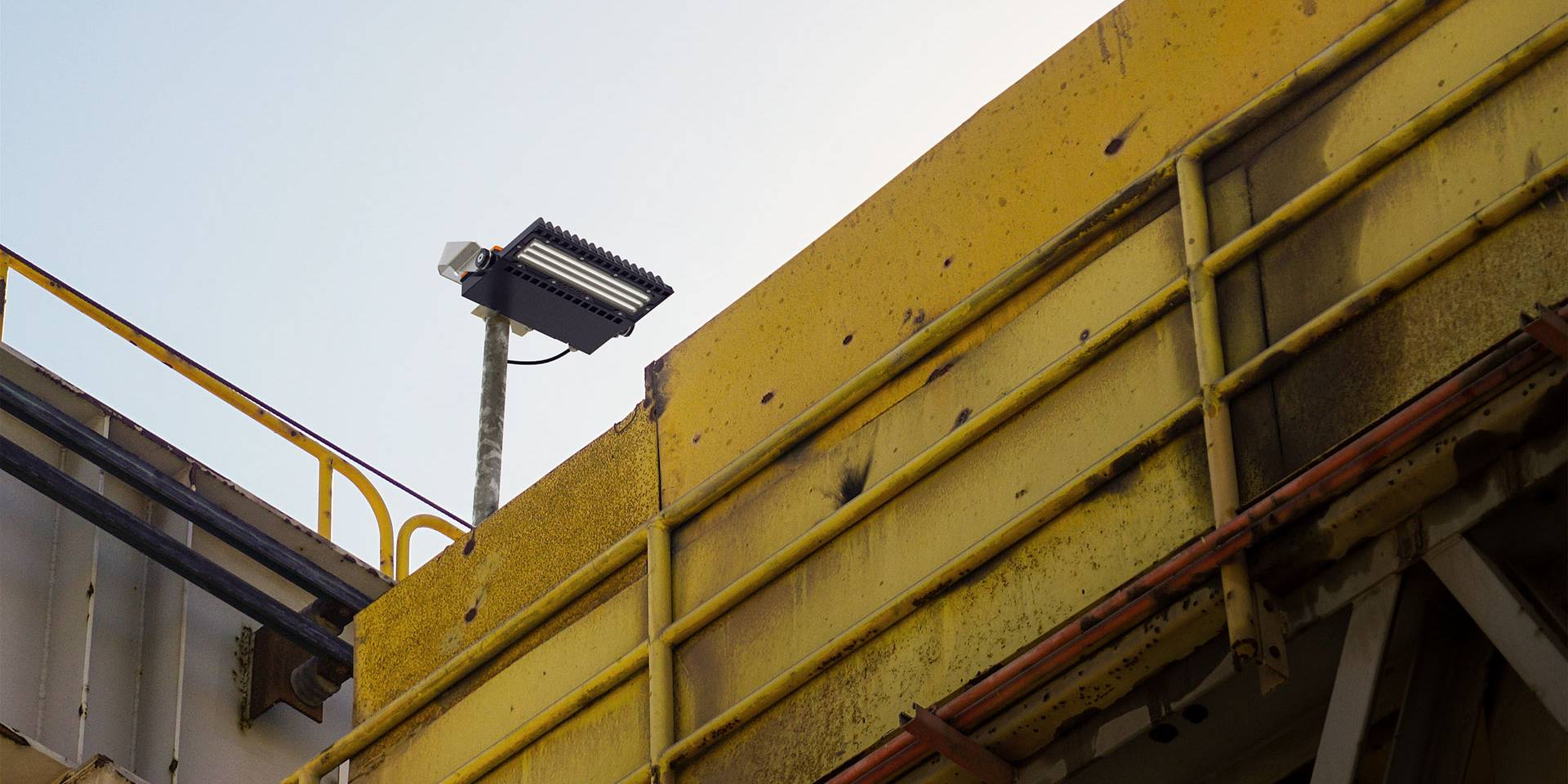 Butch LED Floodlight in application, installed on a mining/industrial site