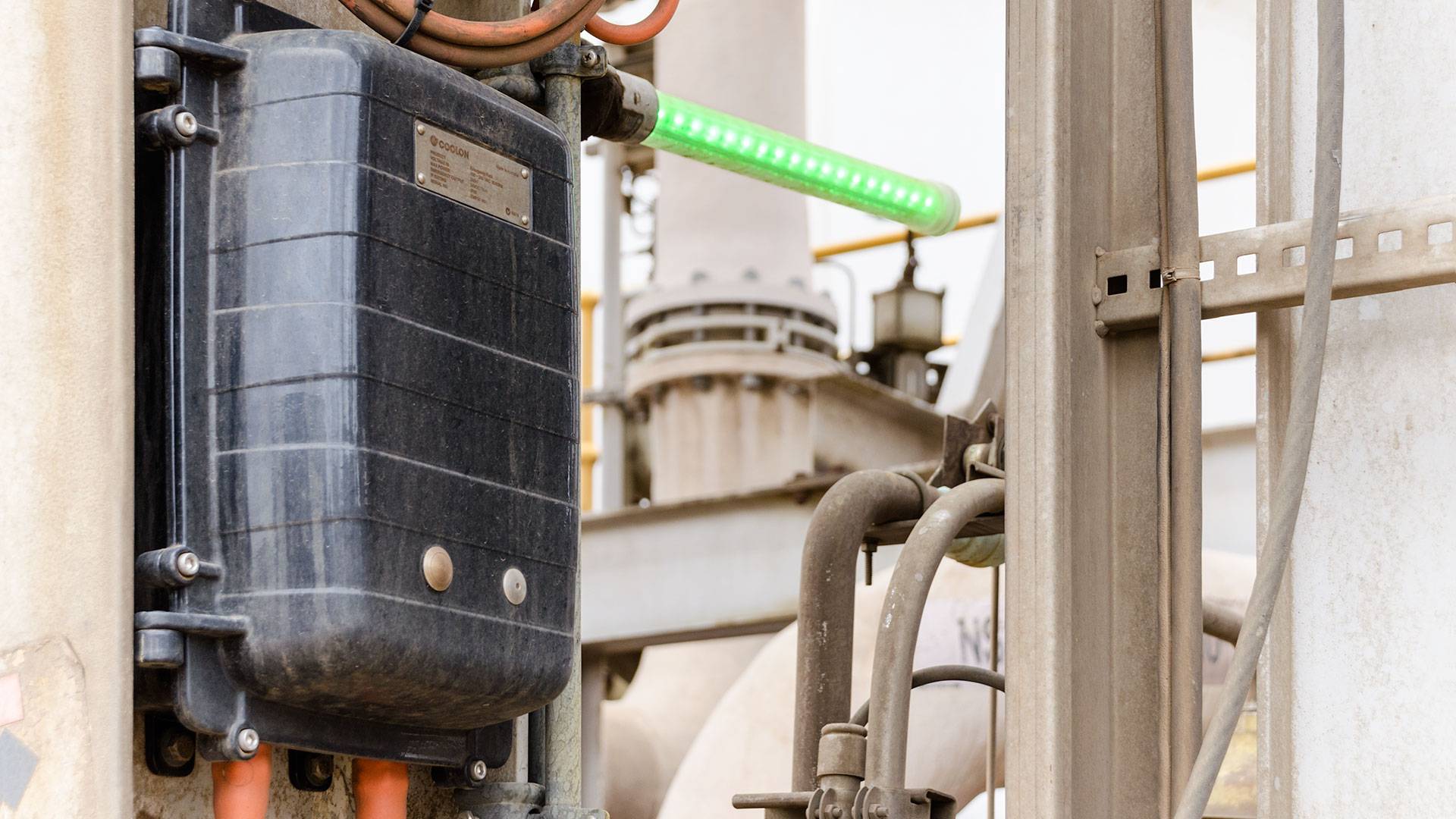 Eye Wash Station LED Safety Beacon Light in application, installed on a gold mine