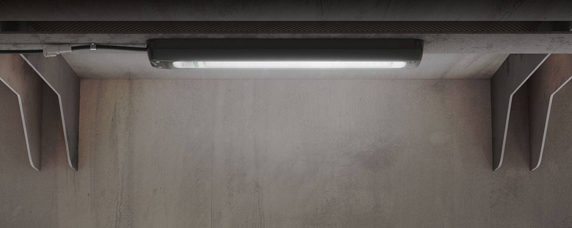 Measuring at only 86mm wide, 481mm long and 38mm deep, the Machine Light is perhaps the most compact and versatile luminaire for many challenging industrial lighting applications.